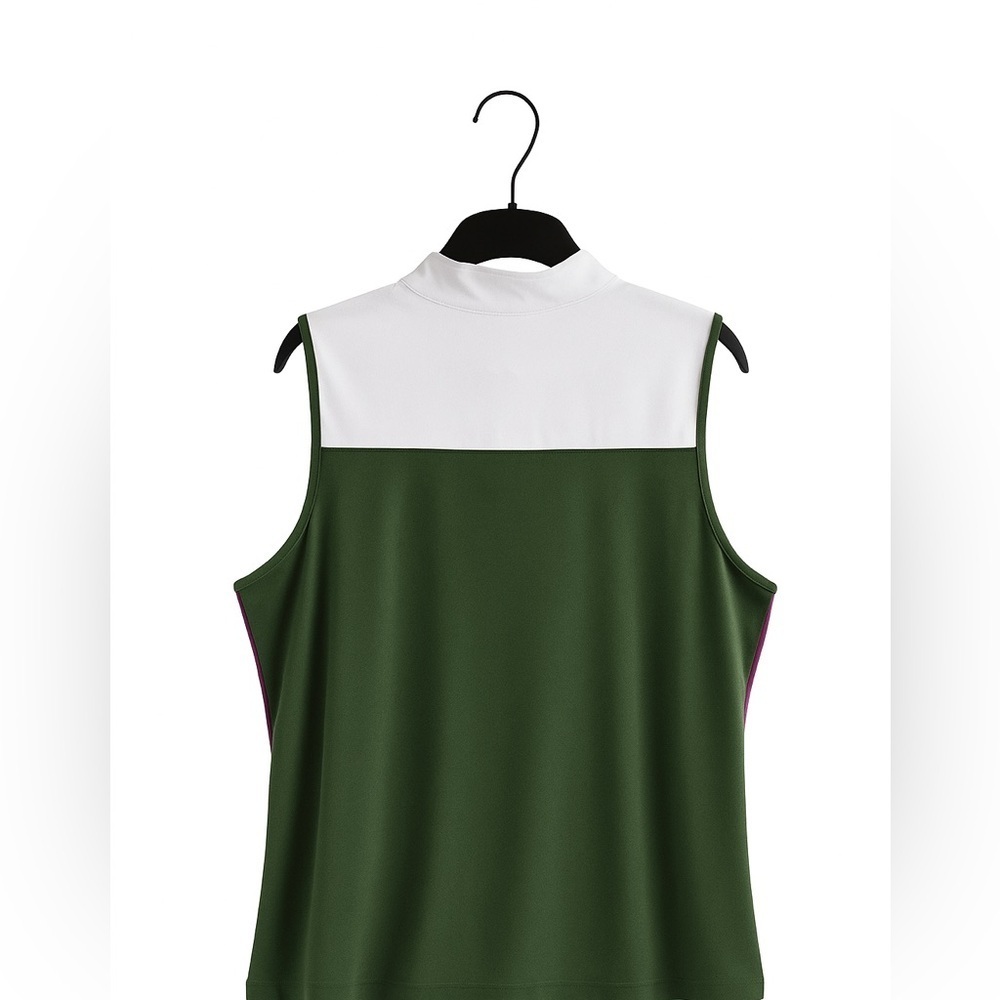 D&Co. Color Block Mock Neck 1/4 Zip Sleeveless Top | 2XL - Picture 2 of 3